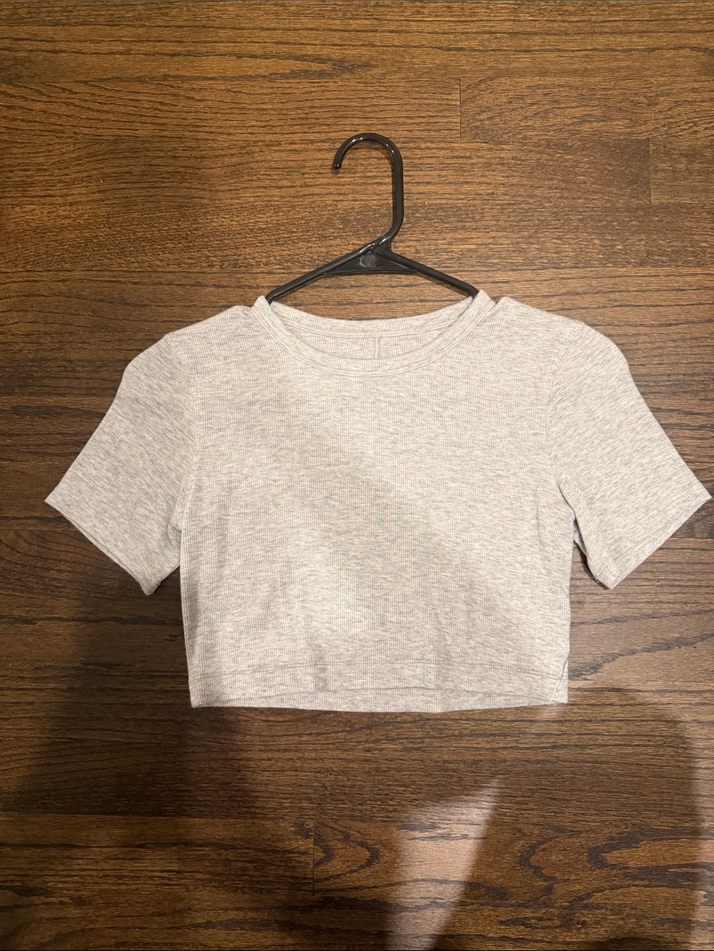 lululemon athletica Hold Tight Light Heather Gray Cropped Crew Tee